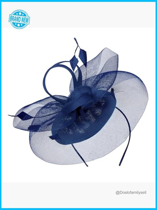 Elegant Fascinator Derby Hat with Feather Hair Clip for Wedding Tea Party Church main image 2